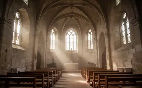 Innenansicht einer historischen Steinkirche mit gewölbter Decke und sanftem Lichteinfall durch hohe Fenster. - Foto: über boerse-global.de