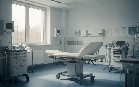 Ein leerer, klinisch sauberer Untersuchungsraum in einer deutschen Gesundheitseinrichtung bei natürlichem Tageslicht. - Foto: über boerse-global.de