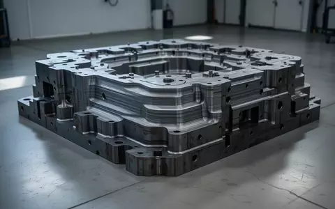 Ein massives, industrielles Metallwerkzeug aus der additiven Fertigung steht auf einem Werkstattboden. - Foto: über boerse-global.de