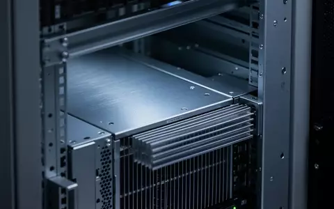 Nahaufnahme einer sauberen Server-Hardware in einem kühlen, blau beleuchteten Rechenzentrum. - Foto: über boerse-global.de