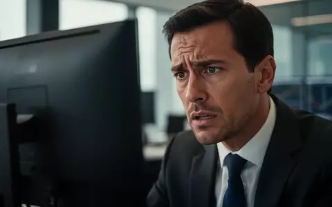 Ein besorgter Investor vor einem verschwommenen Computerbildschirm im Büro. - Foto: über boerse-global.de
