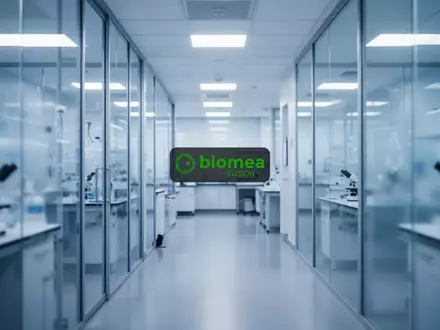 Abstrakte Darstellung moderner biotechnologischer Forschung in einem Labor mit kühler Beleuchtung. - Foto: über boerse-global.de