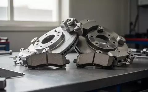 Industrielle Bremskomponenten und Reibungsmaterialien auf einer Werkbank in einer Fertigungshalle. - Foto: über boerse-global.de