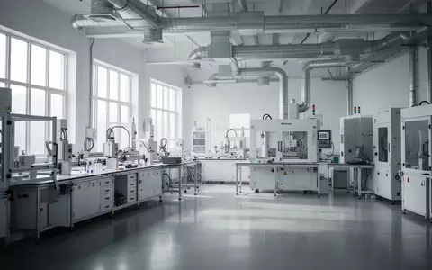Moderne, sterile Produktionshalle für hochpräzise Halbleiterfertigung in einem Industriebetrieb. - Foto: über boerse-global.de