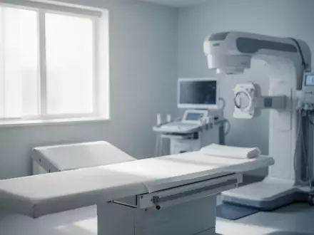 Ein heller, minimalistischer medizinischer Untersuchungsraum mit hochwertiger Diagnostiktechnik in einer ruhigen Umgebung. - Foto: über boerse-global.de
