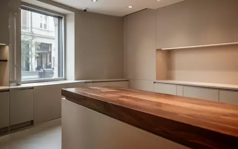 Ein minimalistischer, leerer Verkaufstresen in einem hellen, modernen Geschäftsraum. - Foto: über boerse-global.de
