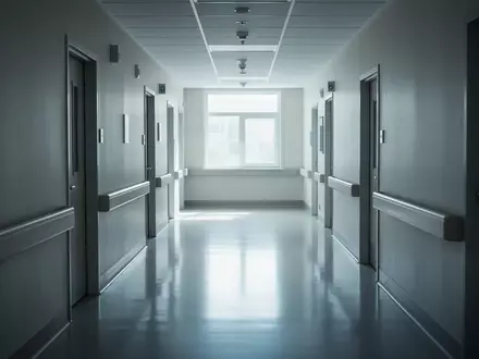 Ein heller, steriler Krankenhausflur in minimalistischem Design mit einfallendem Tageslicht. - Foto: über boerse-global.de