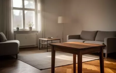 Ein leeres, helles Wohnzimmer in einer Wohnung mit sanftem Tageslicht, das durch ein Fenster fällt. - Foto: über boerse-global.de