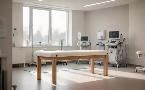 Ein heller, minimalistischer Therapieraum in einer Rehabilitationsklinik mit einem leeren Behandlungstisch. - Foto: über boerse-global.de