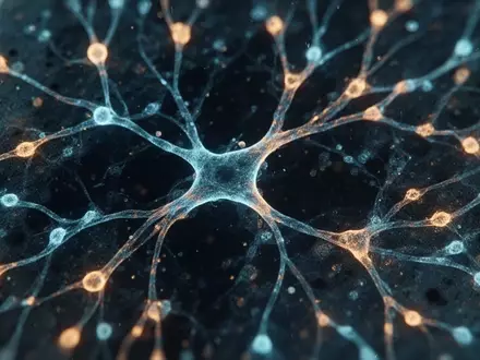 Mikroskopische Aufnahme von neuronalen Netzwerken und synaptischen Strukturen im menschlichen Gehirn. - Foto: über boerse-global.de