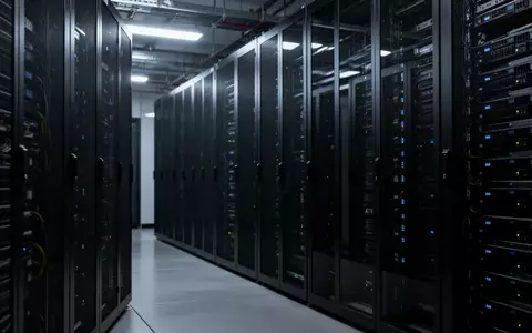 Dunkler Serverraum mit Reihen von Serverracks und subtilen Statusleuchten in einer modernen technischen Umgebung. - Foto: über boerse-global.de