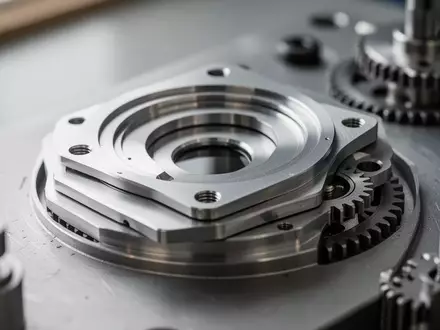 Makroaufnahme von präzisen mechanischen Bauteilen mit fein geschichteten Lamellen und Zahnrädern in einer Werkstatt. - Foto: über boerse-global.de