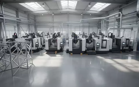Eine moderne, aufgeräumte industrielle Fertigungshalle mit CNC-Maschinen und poliertem Betonboden bei natürlichem Tageslicht. - Foto: über boerse-global.de