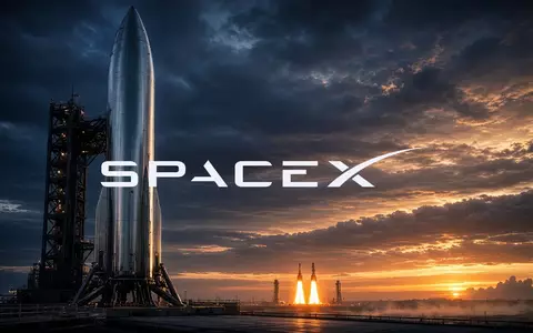 Eine massive, glänzende Rakete auf einer Startrampe in der Abenddämmerung unter einem dramatischen Himmel. - Foto: über boerse-global.de