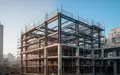Rohbau eines modernen Verwaltungsgebäudes auf einer städtischen Baustelle bei Tageslicht. - Foto: über boerse-global.de