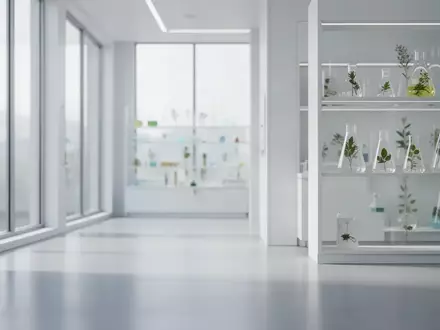 Heller, moderner Innenraum eines medizinischen Forschungszentrums mit minimalistischer Architektur und Fokus auf klinische Präzision. - Foto: über boerse-global.de