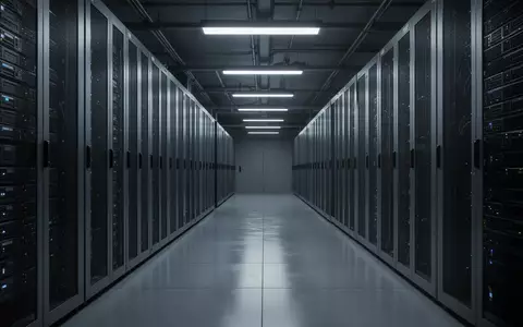 Ein minimalistischer, modern beleuchteter Serverraum mit metallischen Schaltschränken in einer industriellen Umgebung. - Foto: über boerse-global.de