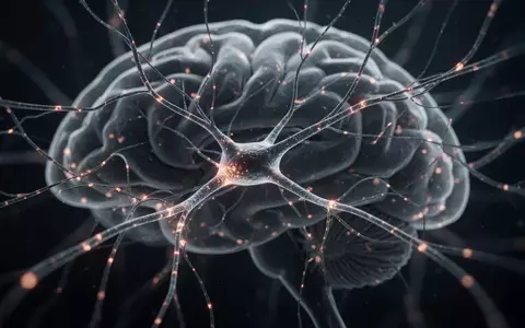 Abstrakte Darstellung neuronaler Verbindungen im menschlichen Gehirn als leuchtende Lichtfäden vor dunklem Hintergrund. - Foto: über boerse-global.de