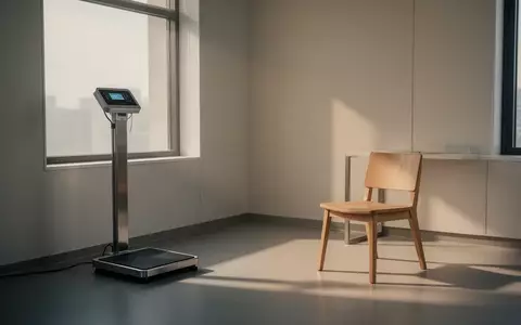 Ein minimalistisch eingerichteter, heller Behandlungsraum in einer medizinischen Praxis mit einer Waage und einem leeren Stuhl. - Foto: über boerse-global.de