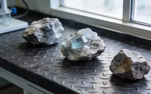 Nahaufnahme von Lithium-Erzproben auf einer Werkbank in einem modernen Labor. - Foto: über boerse-global.de