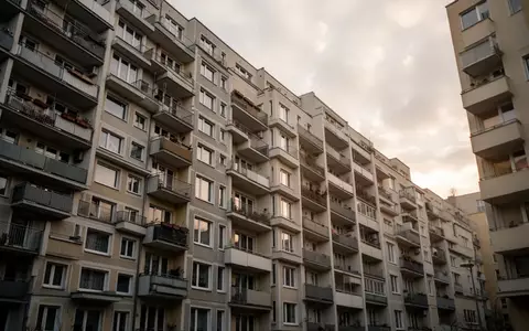 Fassadenansicht eines großen Berliner Wohnblocks mit zahlreichen Balkonen an einem bewölkten Tag. - Foto: über boerse-global.de