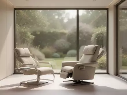 Ein heller, minimalistischer Beobachtungsraum in einer Klinik mit bequemen Sesseln und Blick in einen ruhigen Garten. - Foto: über boerse-global.de