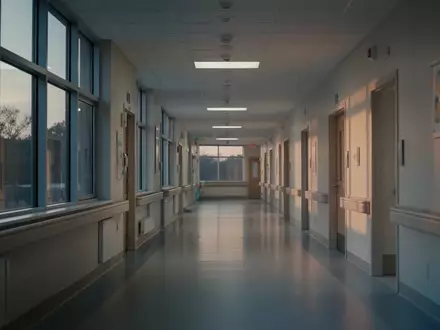 Ein heller, menschenleerer Flur in einer modernen Kinderklinik mit weichem Tageslichteinfall. - Foto: über boerse-global.de
