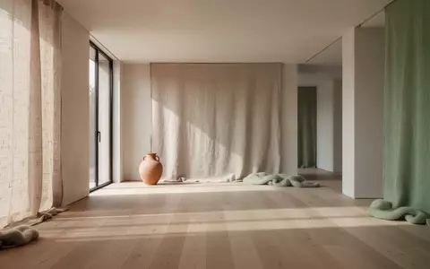 Ein minimalistisch gestalteter, lichtdurchfluteter Innenraum mit natürlichen Materialien wie Holz und Leinen in neutralen Farben. - Foto: über boerse-global.de