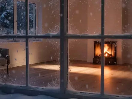Ein gemütliches, warm beleuchtetes Wohnzimmer an einem kalten Wintertag mit Fokus auf die wohnliche Atmosphäre. - Foto: über boerse-global.de