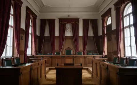 Ein leerer, traditioneller Gerichtssaal mit dunklen Holzvertäfelungen und hohen Fenstern in einem österreichischen Justizgebäude. - Foto: über boerse-global.de