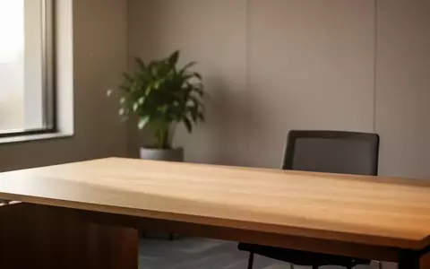 Ein heller, minimalistisch eingerichteter Büroraum mit einem leeren Schreibtisch und einer grünen Zimmerpflanze. - Foto: über boerse-global.de