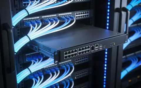 Moderne Serveranlage mit leuchtenden Glasfaserkabeln als Symbol für KI-Sicherheitsprüfungen. - Foto: über boerse-global.de