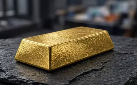 Goldbarren auf einer dunklen Schieferplatte bei gedimmtem, natürlichem Licht. - Foto: über boerse-global.de