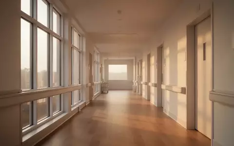 Ein heller, minimalistischer Krankenhausflur mit einfallendem Tageslicht und klaren architektonischen Linien ohne Personen. - Foto: über boerse-global.de