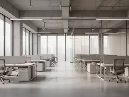 Ein minimalistisch gestalteter, moderner Büroarbeitsplatz mit neutraler Einrichtung und hellem, natürlichem Tageslicht. - Foto: über boerse-global.de