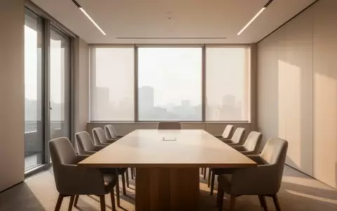 Ein minimalistisch eingerichteter, leerer Konferenzraum mit modernem Mobiliar und hellem Tageslichteinfall. - Foto: über boerse-global.de