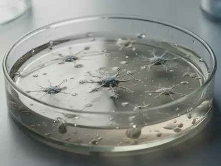 Nahaufnahme einer Laborschale mit biologischen Zellkulturen unter sterilen Bedingungen in einem Forschungslabor. - Foto: über boerse-global.de