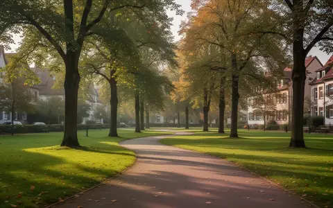 Ein sonniger, von Bäumen gesäumter Weg in einem Park, der zu Spaziergängen und Ausflügen im Freien einlädt. - Foto: über boerse-global.de