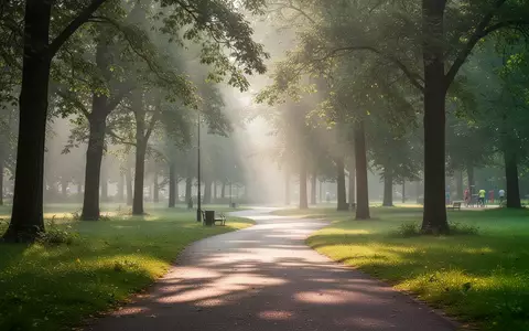 Ein sonnendurchfluteter Parkweg am Morgen, der ein gesundes und aktives Leben symbolisiert. - Foto: über boerse-global.de