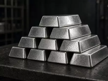 Ein Stapel glänzender Silberbarren in einem Tresorraum bei natürlichem Lichteinfall. - Foto: über boerse-global.de
