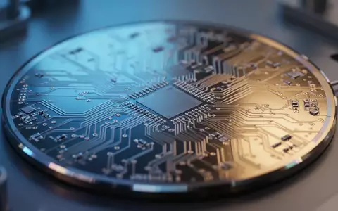 Nahaufnahme eines modernen Silizium-Wafers mit sichtbaren Mikrochip-Schaltkreisen in einer Laborumgebung. - Foto: über boerse-global.de