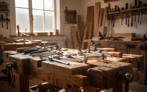 Eine traditionelle Handwerkswerkstatt mit einer robusten Werkbank und hochwertigen Werkzeugen bei natürlichem Lichteinfall. - Foto: über boerse-global.de
