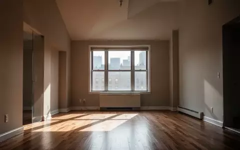 Ein leerer, sonnendurchfluteter Raum in einer Wohnung mit Holzboden und hohen Wänden. - Foto: über boerse-global.de