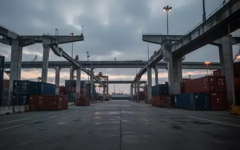 Weitläufiges, menschenleeres Hafengebiet mit Industrieanlagen und Containern bei Dämmerung als Symbol für Krisenvorsorge. - Foto: über boerse-global.de