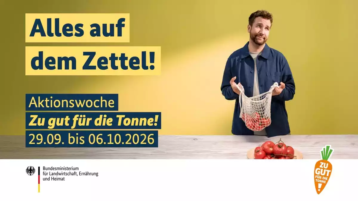Aktionswoche gegen Lebensmittelverschwendung 2026 startet mit Fokus auf bewusster Planung - Bild: presseportal.de