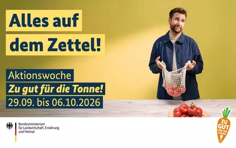Aktionswoche gegen Lebensmittelverschwendung 2026 startet mit Fokus auf bewusster Planung - Foto: presseportal.de