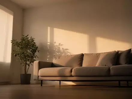 Symbolbild: helles, minimalistisch eingerichtetes Wohnzimmer - Foto: über boerse-global.de