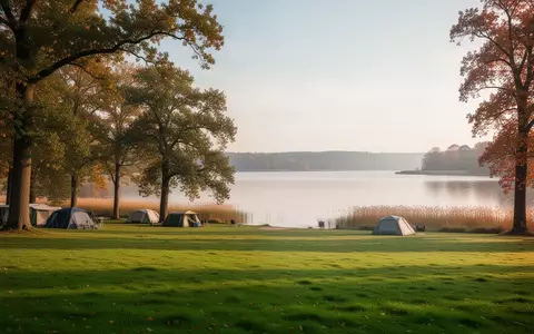 Weitläufige Wiesenlandschaft am Schwielowsee mit Bäumen und Blick auf das ruhige Wasser bei natürlichem Tageslicht. - Foto: über boerse-global.de