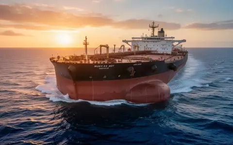 Ein großer Öltanker fährt bei Sonnenuntergang auf dem offenen Ozean. - Foto: über boerse-global.de