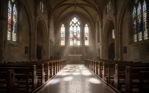 Innenansicht einer historischen Kirche mit hohen Gewölben und einfallendem Tageslicht durch hohe Fenster. - Foto: über boerse-global.de